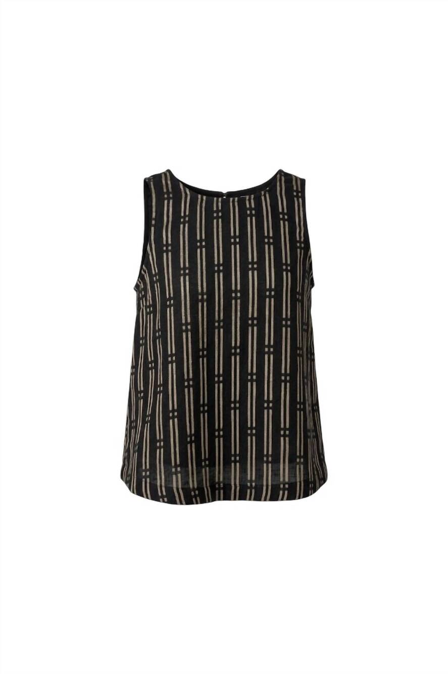 NEW FUN 2 FUN women's printed tank with back details in blue